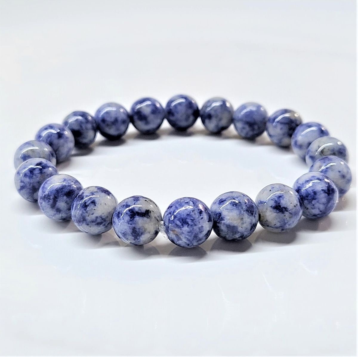 Marbled royal blue gemstone hand-bead