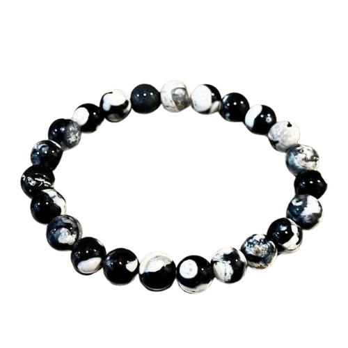 white and black marbled bangle